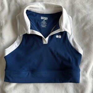 Solid & Striped Sport Navy and White crop top / sports bra - small